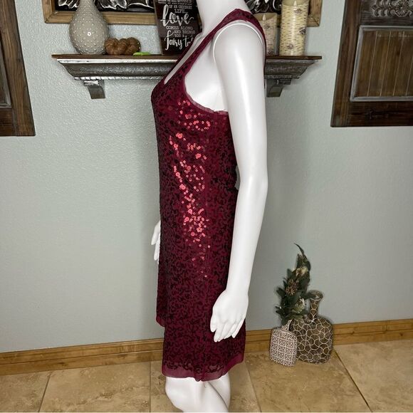 Max Studio Red Sequin Sleeveless Dress Size Small - Picture 11 of 17